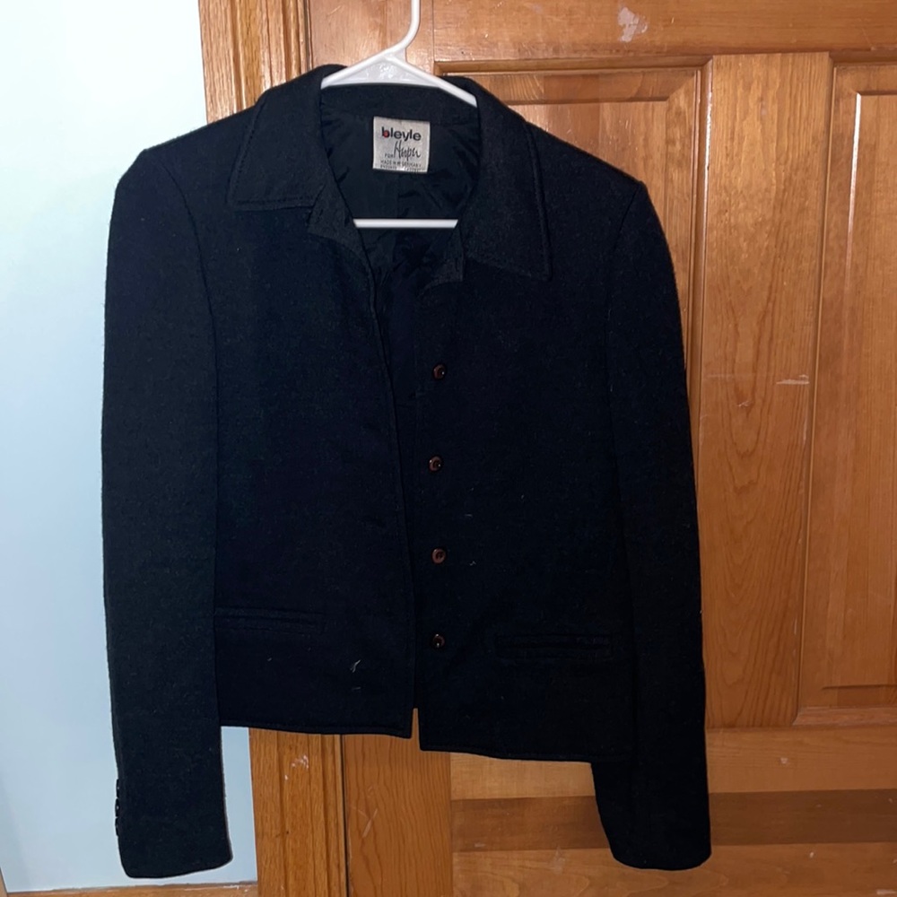 100% Wool Black Womens Blazer